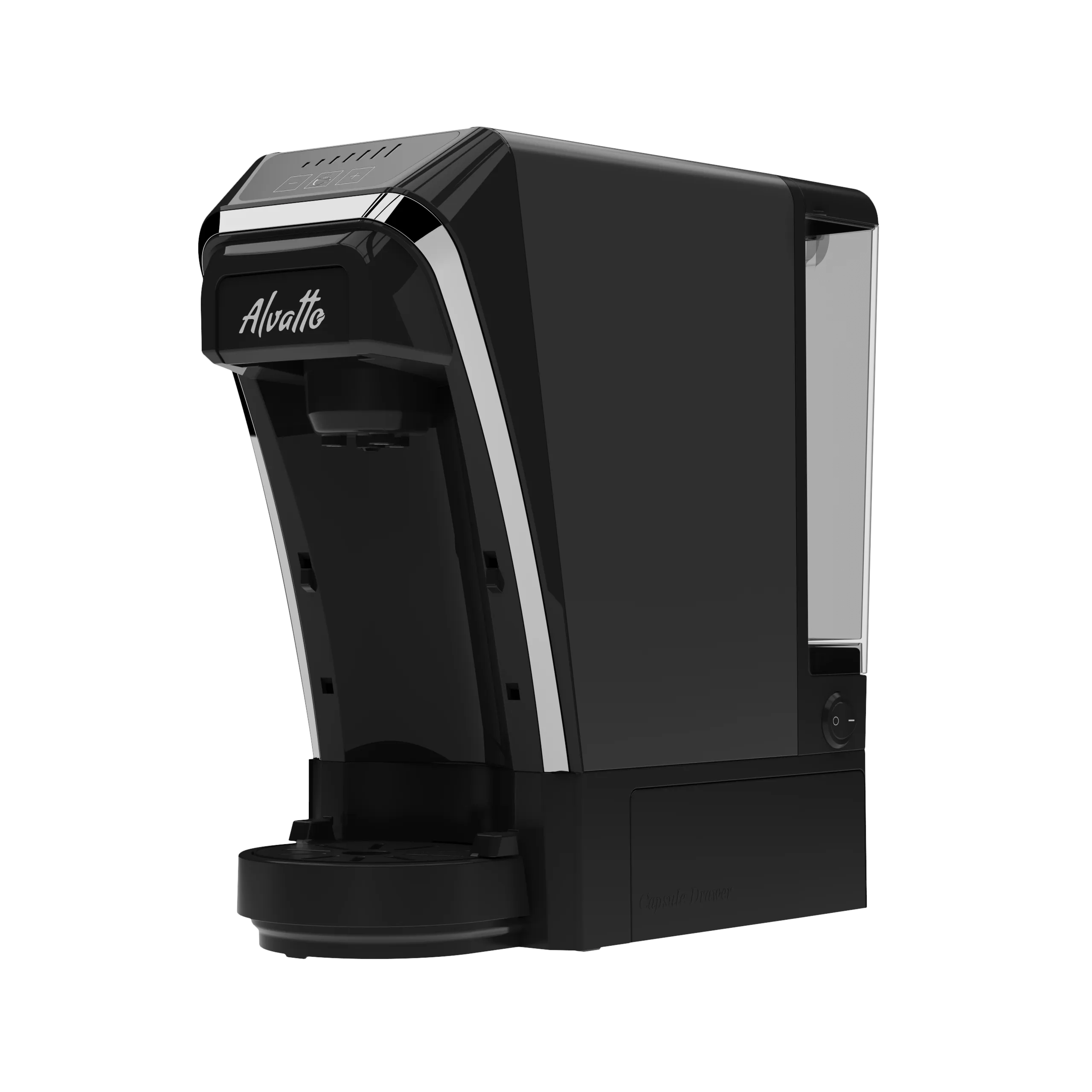 Универсальная капсульная кофемашина Альватто Дуэт 3-в-1 для капсул Неспрессо, Дольче Густо и молотого кофе, графит, 20 бар