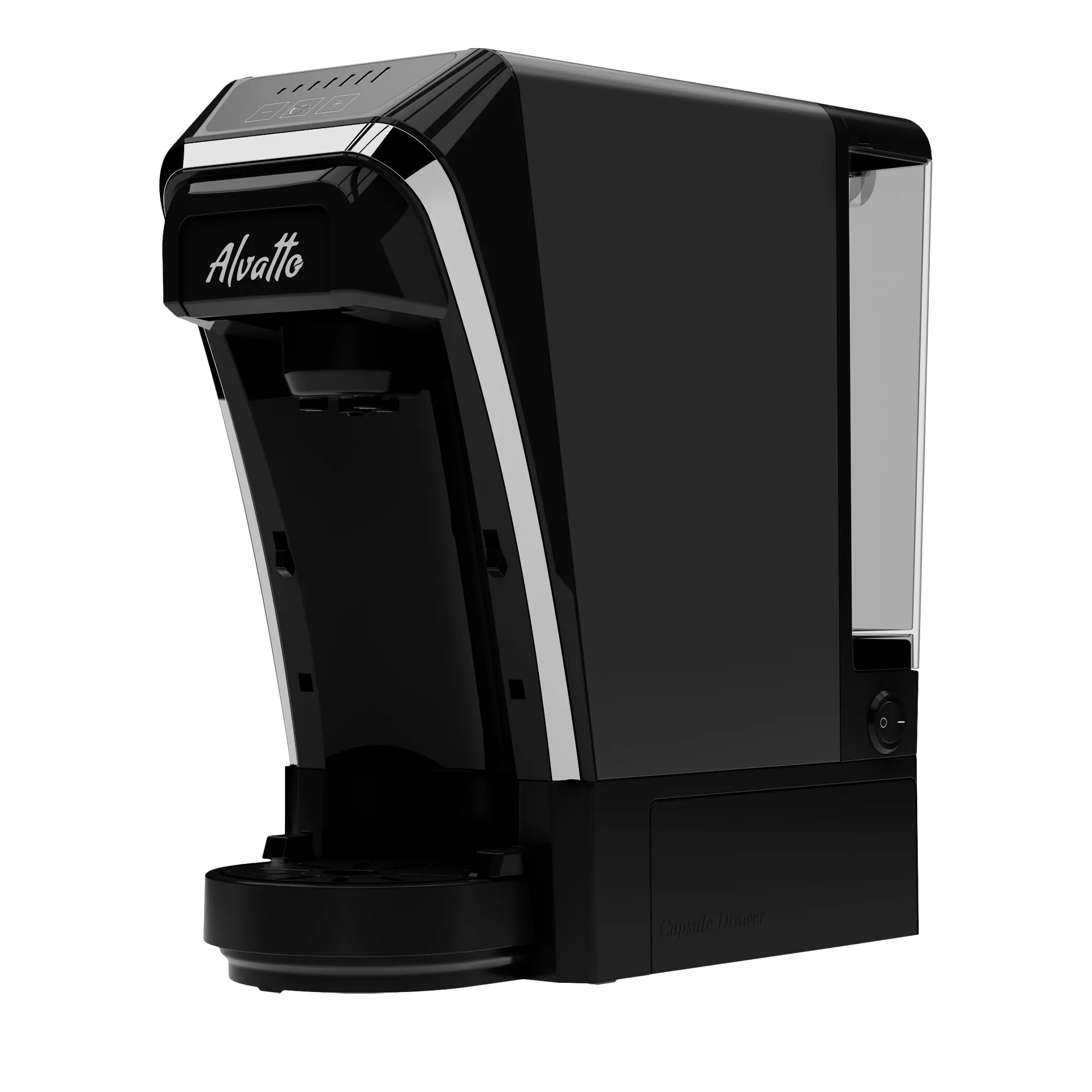 Универсальная капсульная кофемашина Альватто Дуэт 3-в-1 для капсул Неспрессо, Дольче Густо и молотого кофе, графит, 20 бар