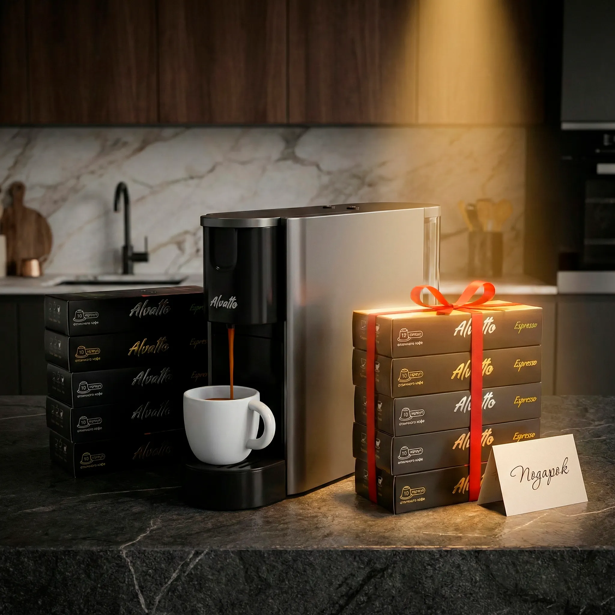 Комплект Alvatto Solo Coffee Graphite + 100 капсул (Второй набор в подарок)