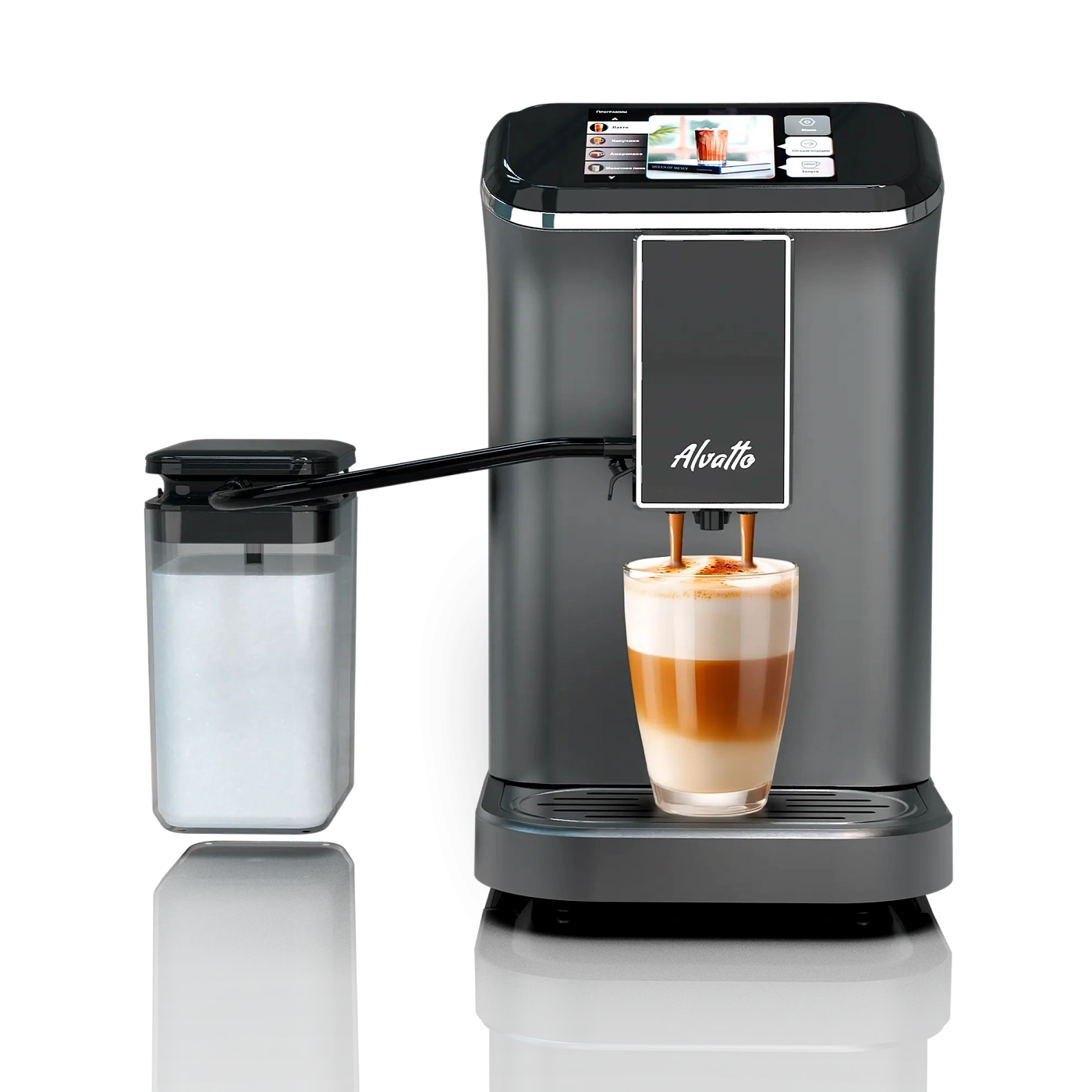 Автоматическая кофемашина Альватто Симфония с автокапучинатором и сенсорным дисплеем, 20 бар