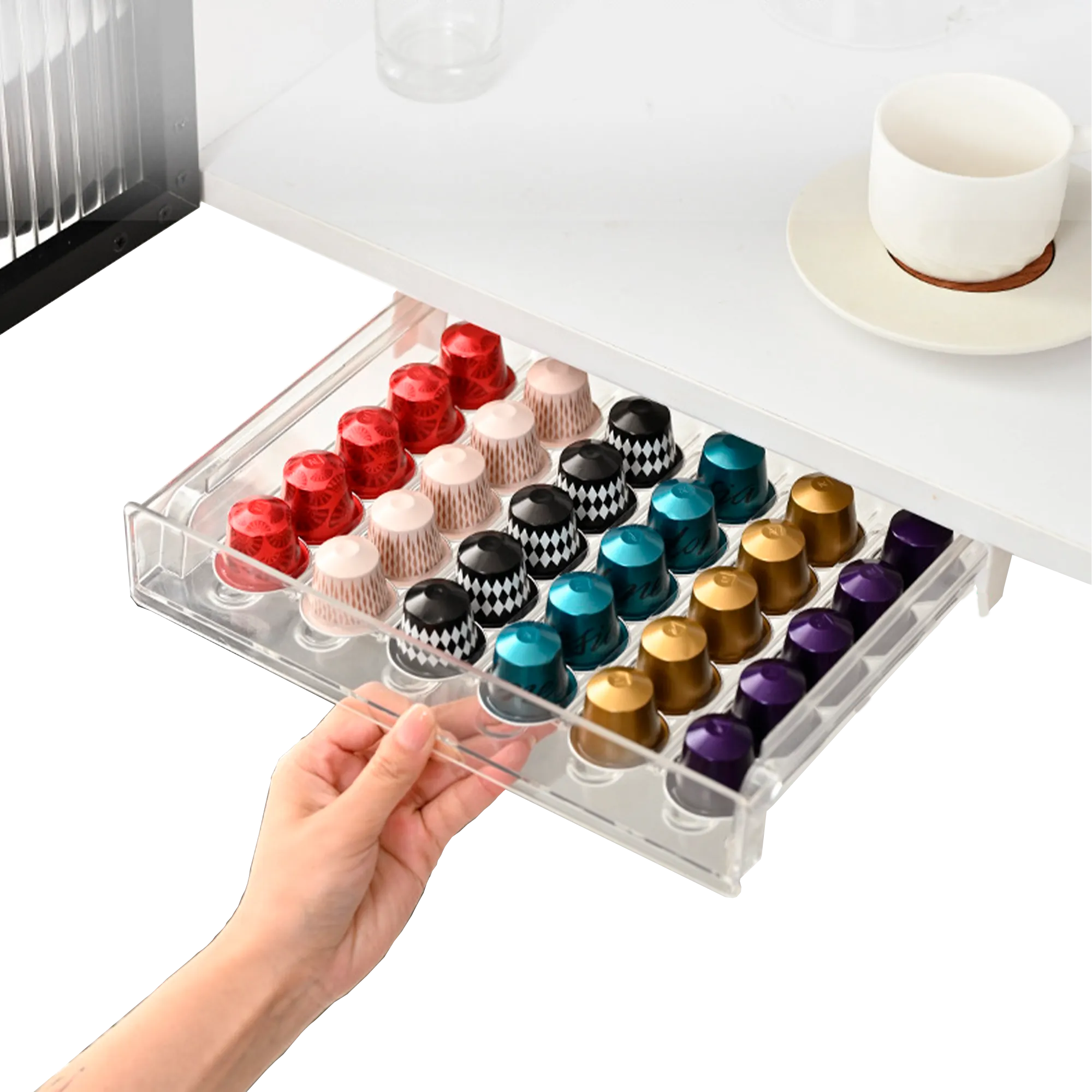 Выдвижной ящик-органайзер для капсул формата Неспрессо Ориджинал (Nespresso Original) на 30 шт.